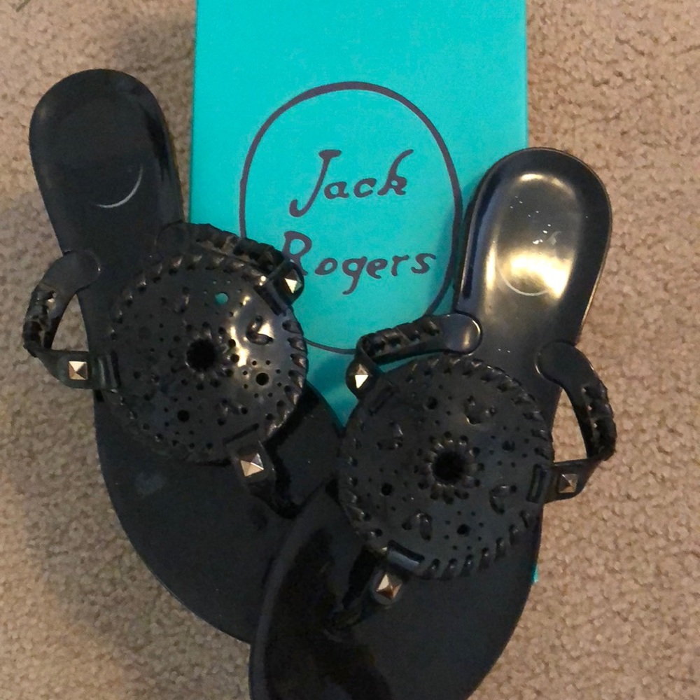 Black Georgica jelly sandals